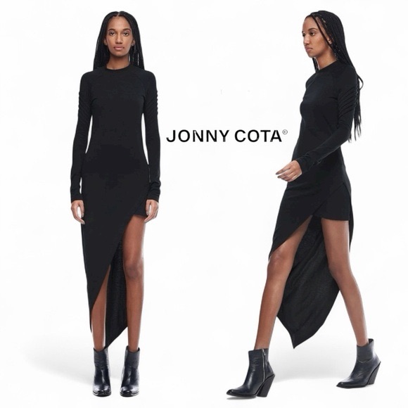 Jonny Cota Studio Women's Asymetrical Mini Moto Dress Sz Xs